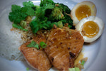 Pan-fried Salmon with Marinated Eggs