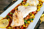 Rockfish Filets with Peppers and Onions