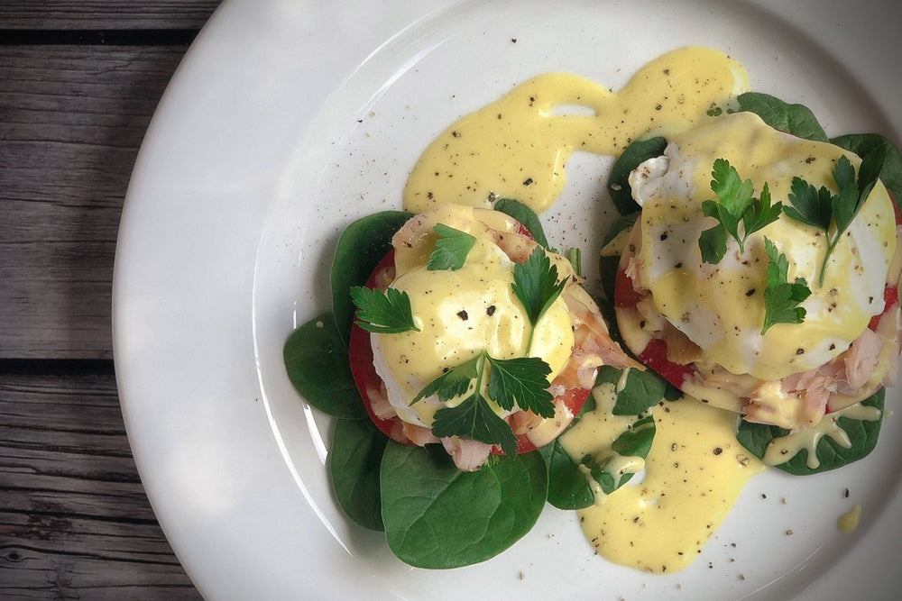 Smoked Black Cod Eggs Benedict with Asian Hollandaise Sauce