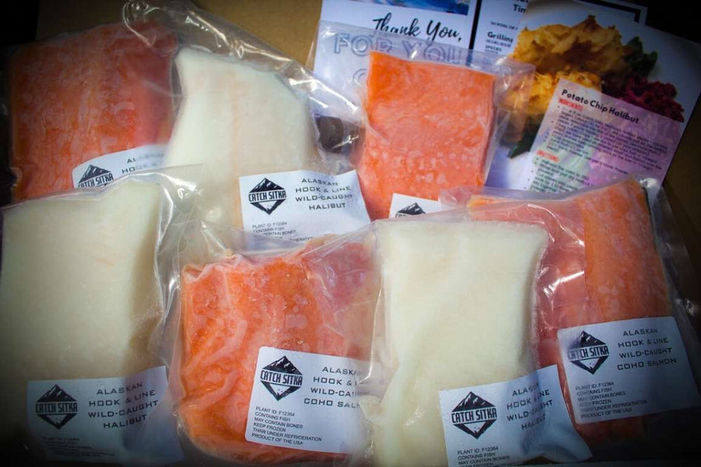Wild Alaskan Salmon & Halibut Mixed Harvest Box