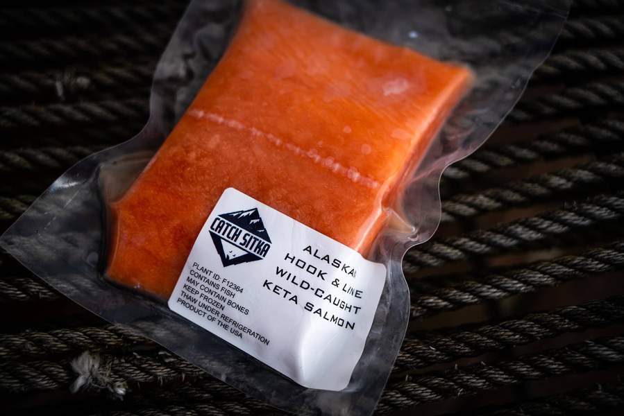 
                  
                    Catch Sitka Alaskan hook & line wild-caught keta salmon.
                  
                